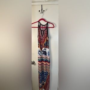 Long stretch maxi dress with slits on the side